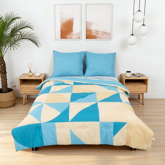 Sommardröm - Blue Breeze - Waschbares, bettbezugloses Daunenbett
