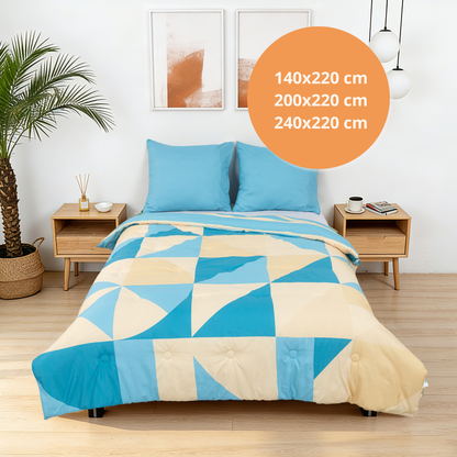 Sommardröm - Blue Breeze - Waschbares, bettbezugloses Daunenbett