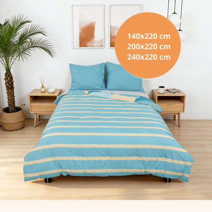Sommardröm - Blue Breeze - Waschbares, bettbezugloses Daunenbett
