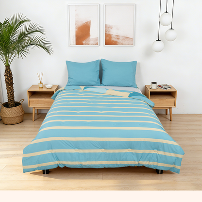 Sommardröm - Blue Breeze - Waschbares, bettbezugloses Daunenbett