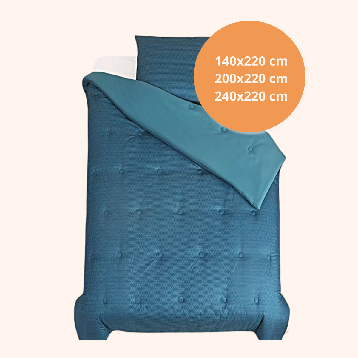 Struktur Cloud Blue - Wasbaar hoesloos dekbed