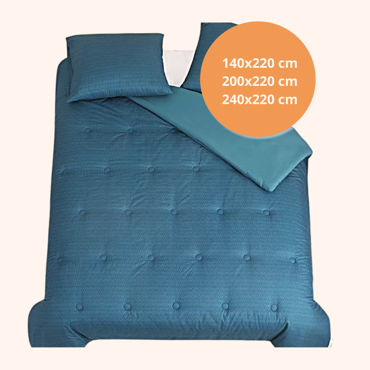 Struktur Cloud Blue - Wasbaar hoesloos dekbed