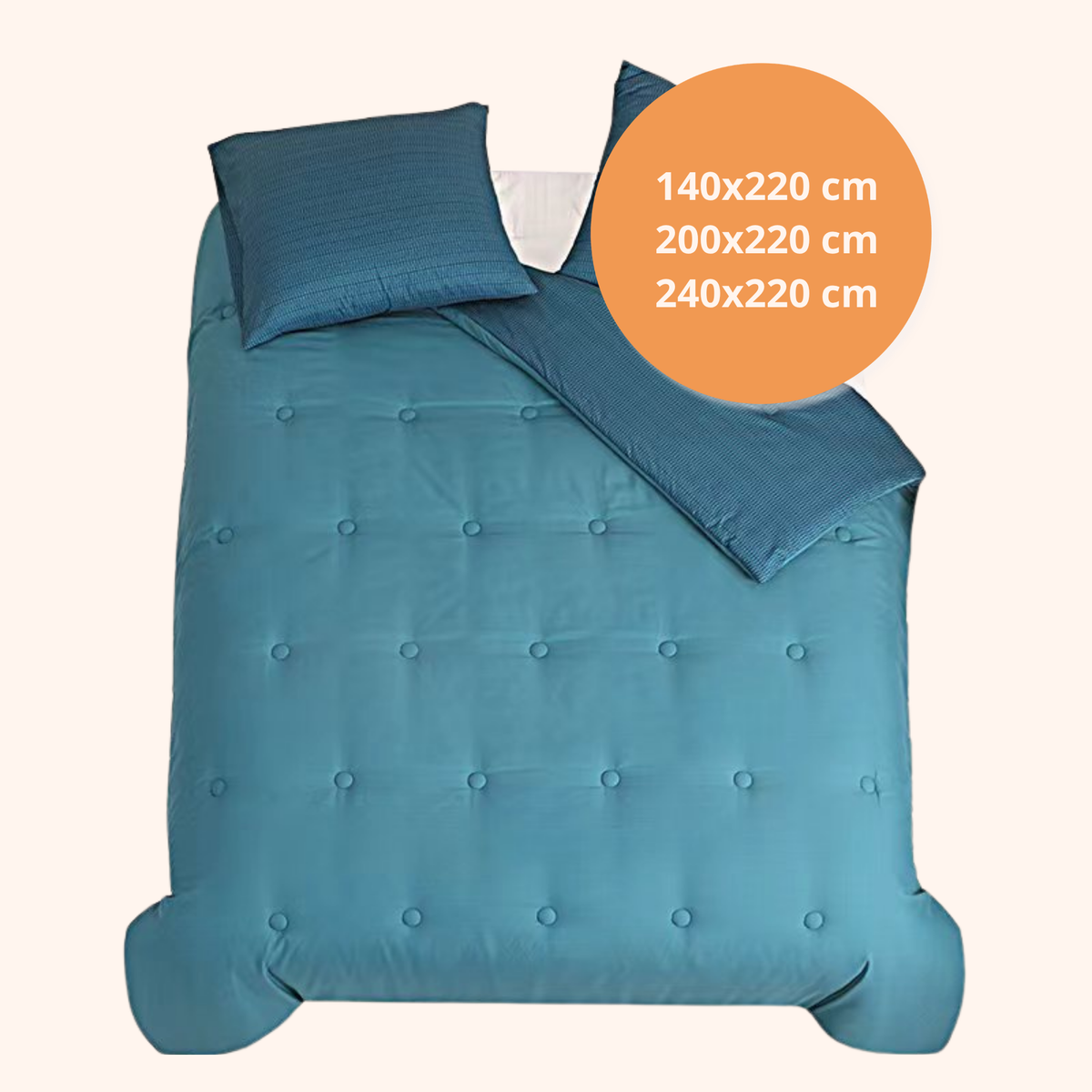 Struktur Cloud Blue - Wasbaar hoesloos dekbed