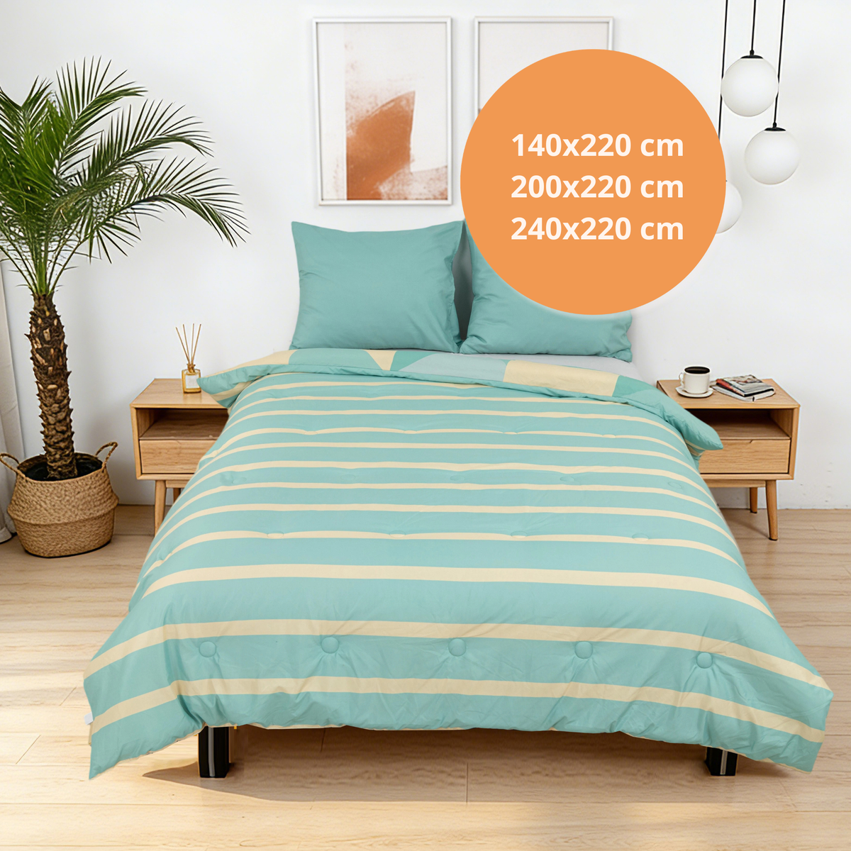 Sommardröm - Mint Calm - Waschbare Bettdecke ohne Bezug