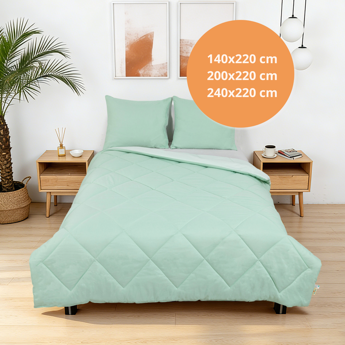 Sommarvino - Nordic Seafoam - Waschbares hüllenloses Steppbett