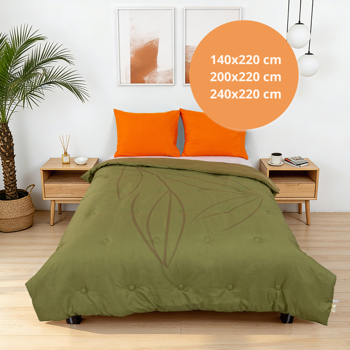 Dreamwave - Olive Leaf - Wasbaar hoesloos dekbed