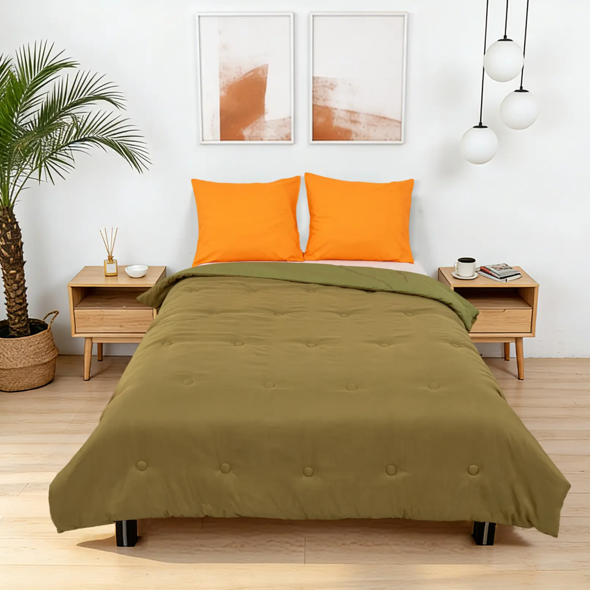 Dreamwave - Olive Leaf - Wasbaar hoesloos dekbed
