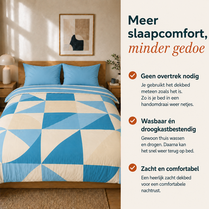 Sommardröm - Blue Breeze - Waschbares, bettbezugloses Daunenbett