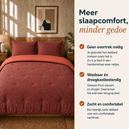 Struktur Velvet Plum - Wasbaar hoesloos dekbed