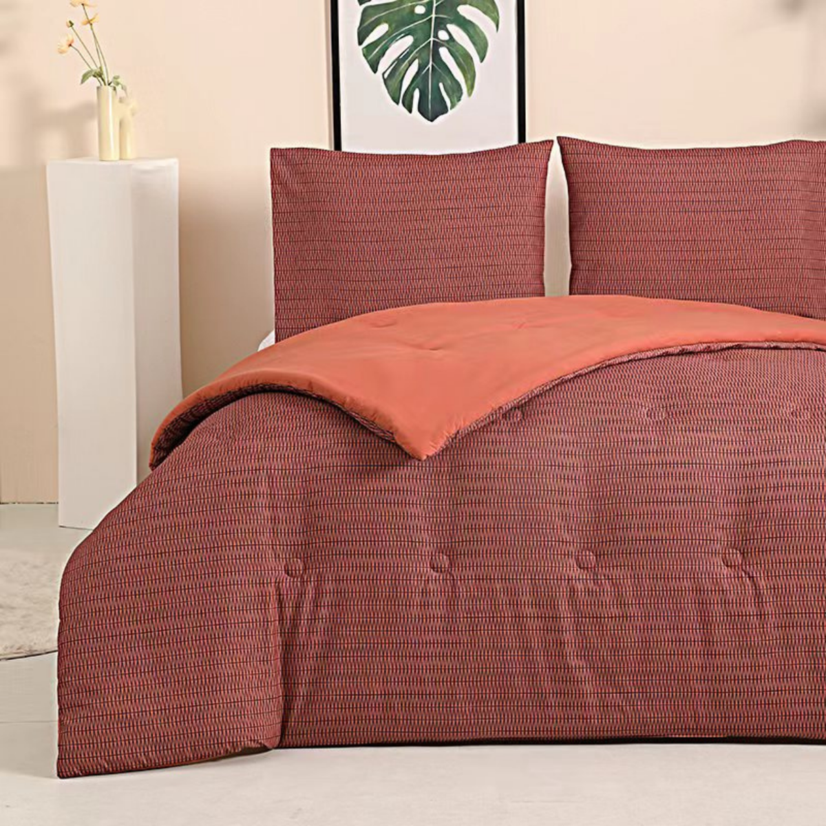 Struktur Velvet Plum - Wasbaar hoesloos dekbed