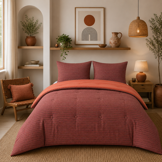 Struktur Velvet Plum - Wasbaar hoesloos dekbed