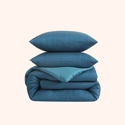 Struktur Cloud Blue - Wasbaar hoesloos dekbed
