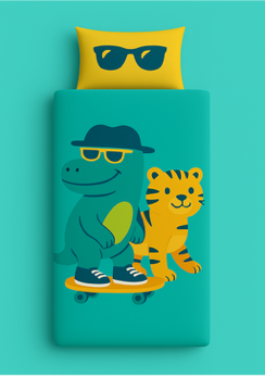 Good vibes - Urban Safari - Wasbaar hoesloos dekbed voor de kinderen